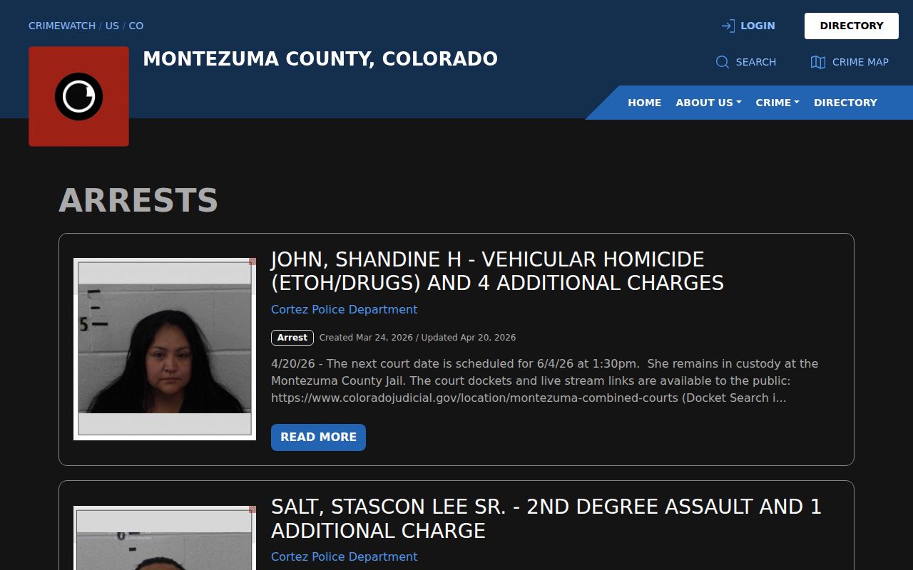 Montezuma County released mugshots local public safety source